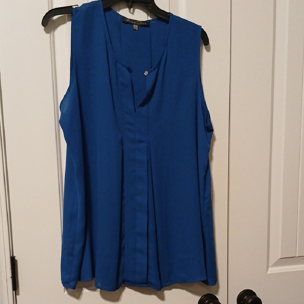 Rose & Olive Women's Deep Teal Sleeveless Top sz XL
